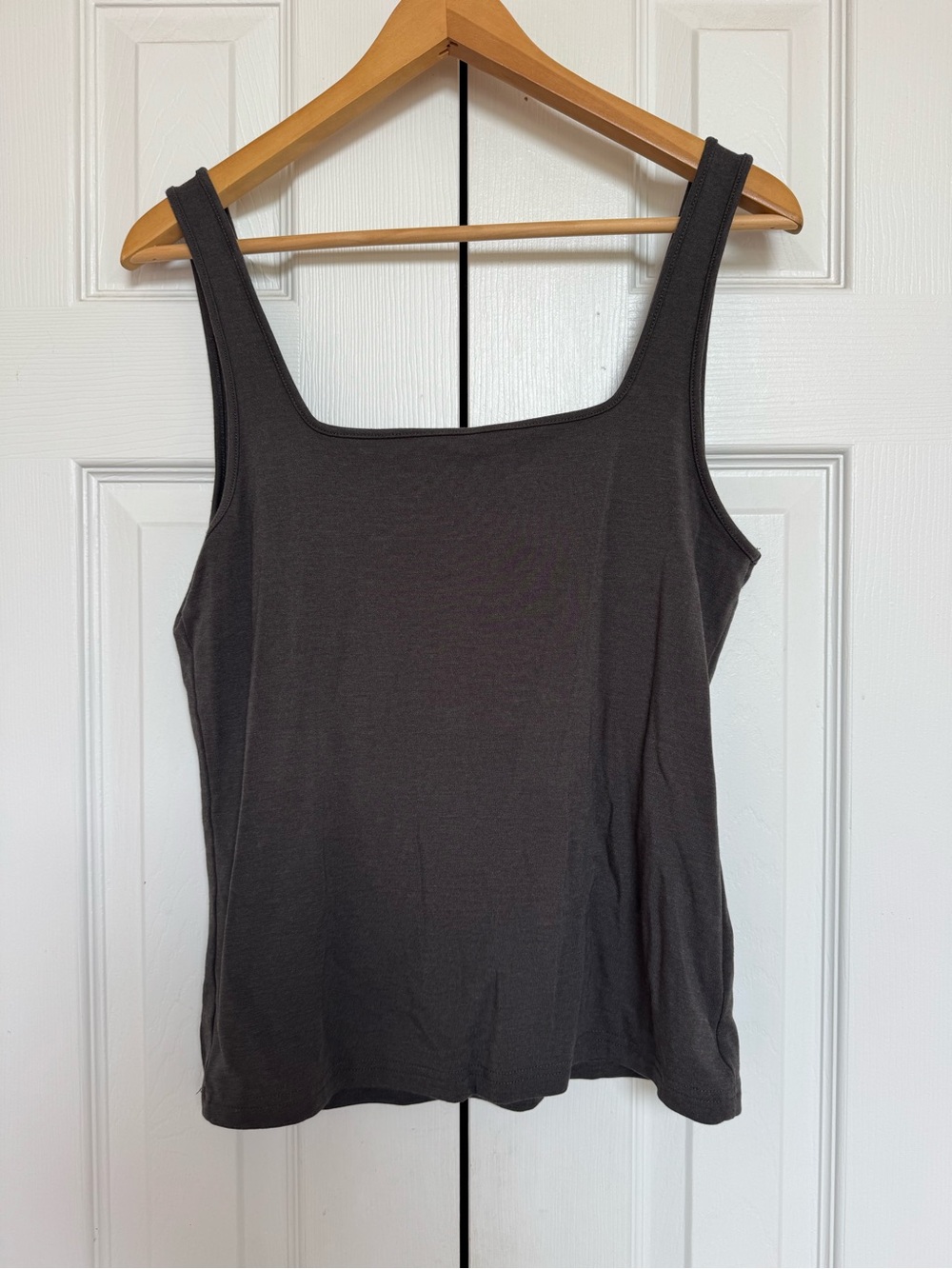 Cozy Earth Womens S Charcoal Gray Bamboo Ultra Soft Square Neck Tank Top Lounge - Picture 2 of 4